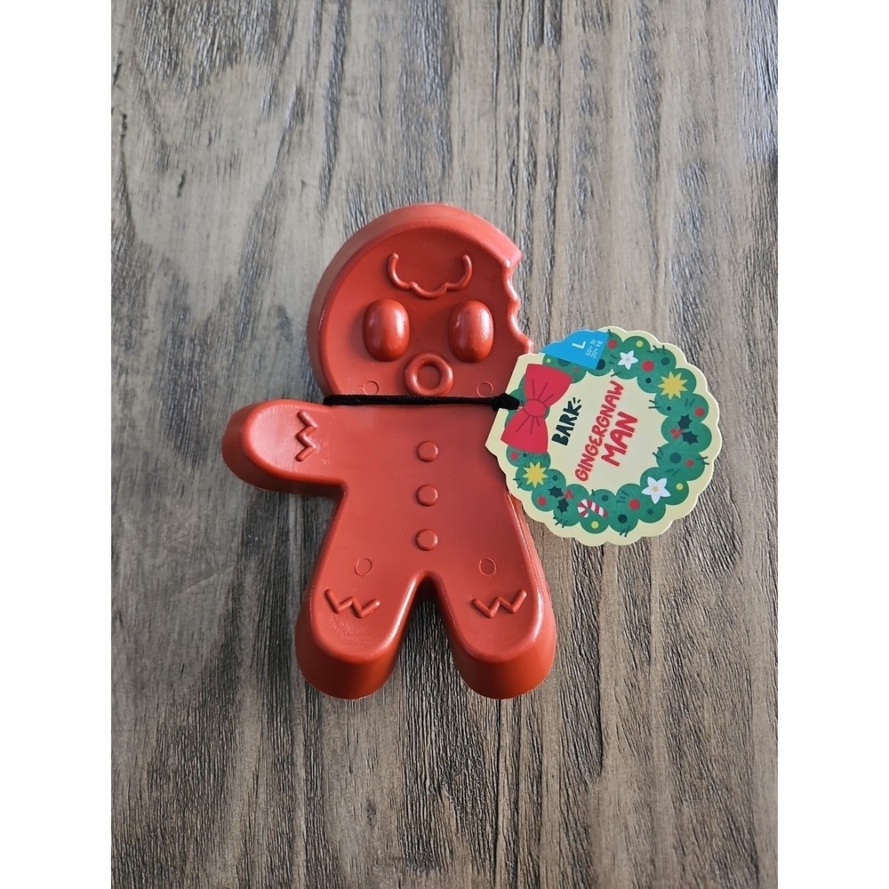 BarkBox Super Chewer Cookie Dog Toy Gingergnaw Man Large 50+ Pounds Gingerbread